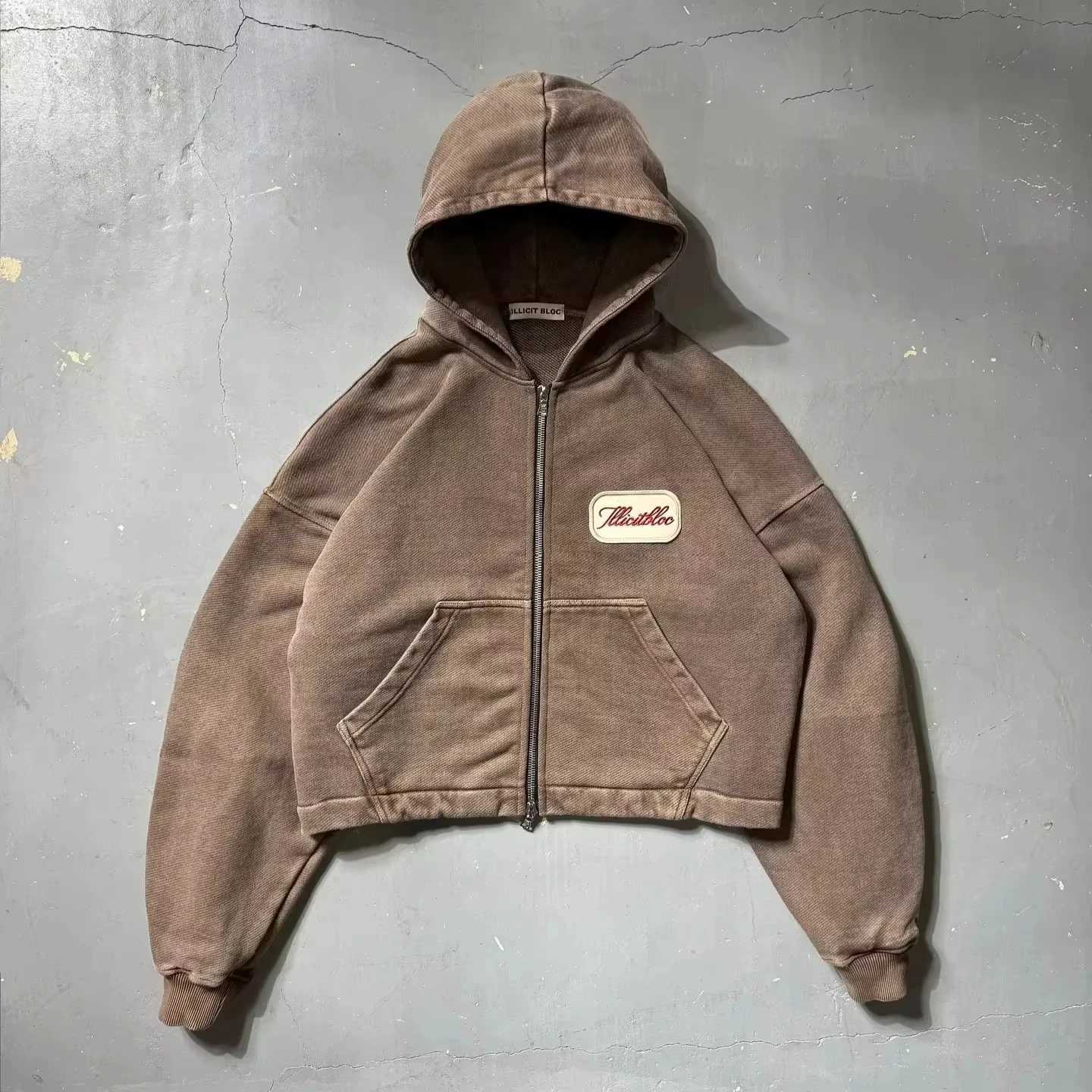 American fashion hip-hop clown letter embroidery zipper hoodie mens street Y2K new wool padded warm sportswear unisex hoodie W250408