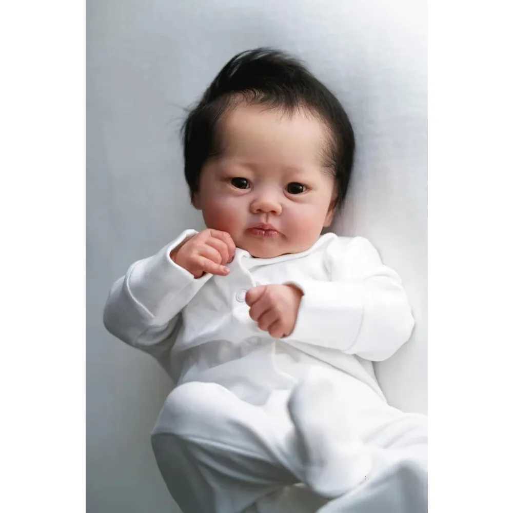 19inch Already Finished Reborn Baby Doll Lali Lifelike Soft Cuddly Multiple Layers Painting 3D Skin Visible Veins Reborn Dolls W250728