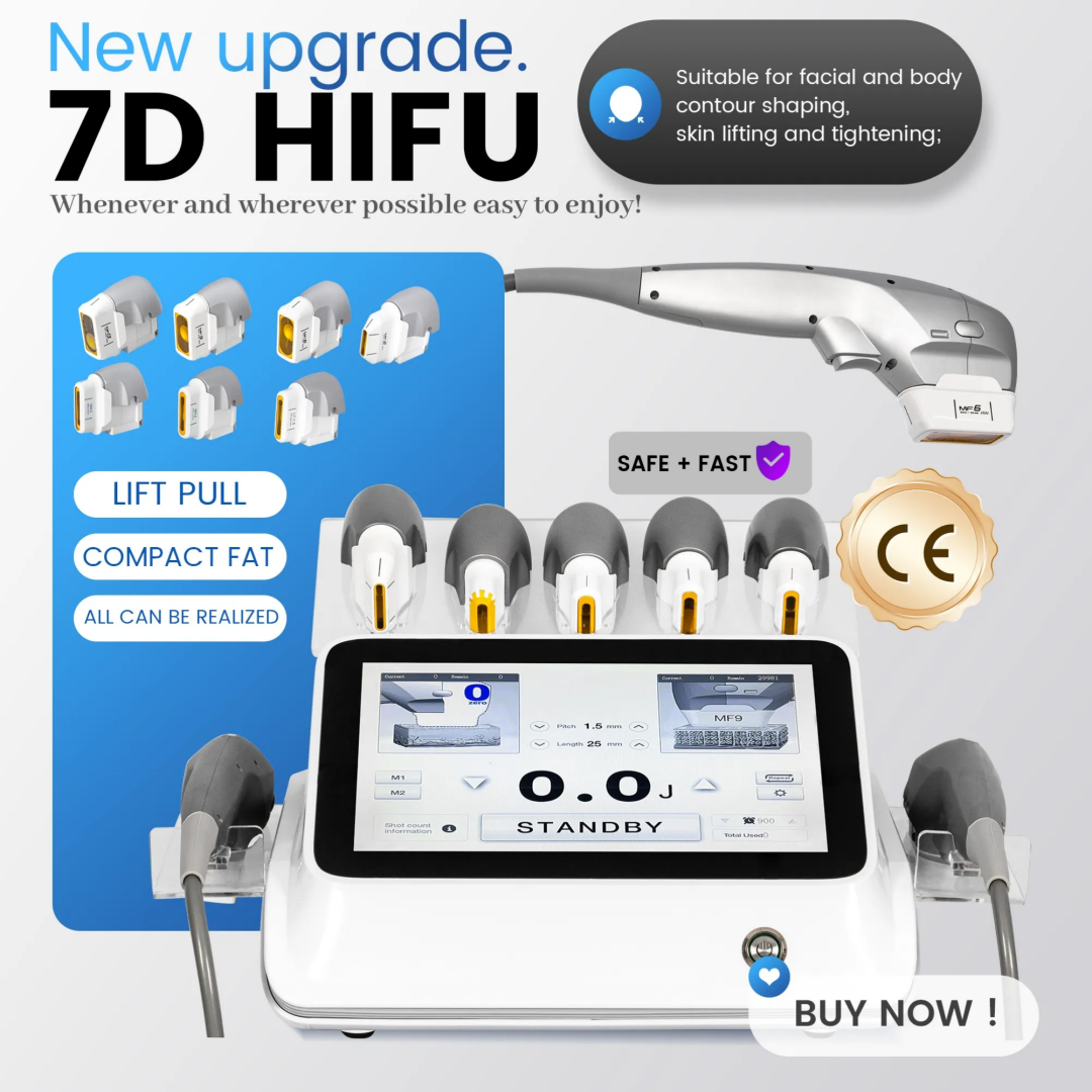 7DHIFU Facial Lifting Machine Skin Tightening Anti-Aging Beauty Device For Wrinkle Removal and Collagen Regeneration in Salon Or Home Use