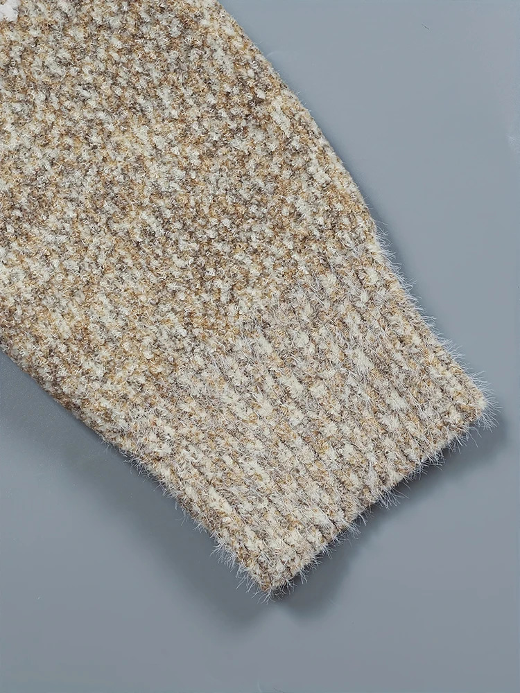 Womens Plus Size High Collar Pullover Sweater Printed Casual Shirt HalfLength for Autumn Winter 250728