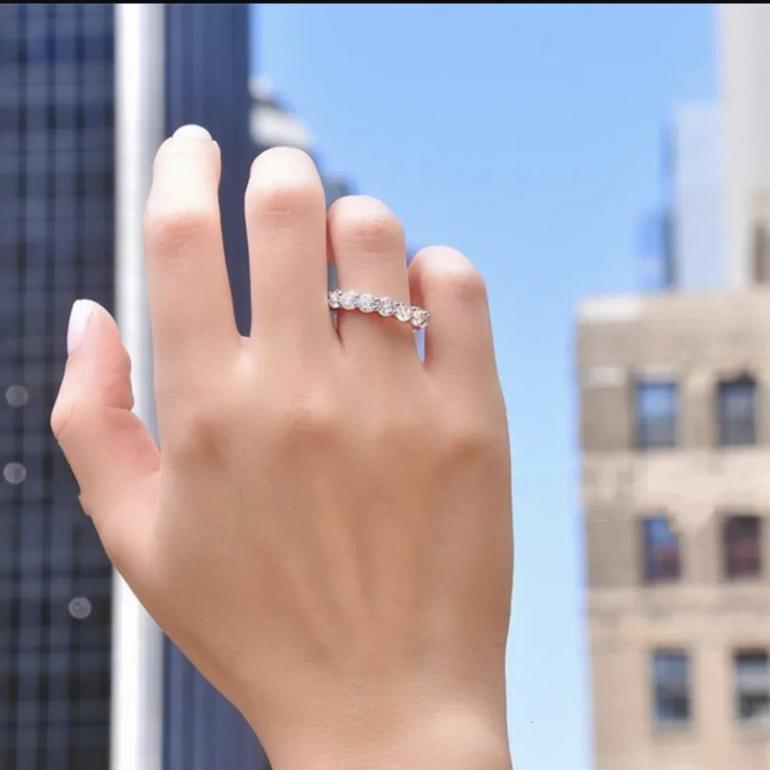 Original Band Rings Sets for Women Men 925 Silver Pave Setting Full Simulated Diamond Engagement Wedding Stone Ring 250728