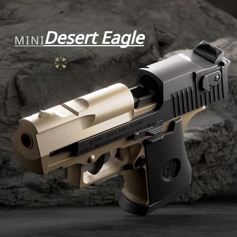 Mini Model Pistol Set Shell Ejecting Toy Gun with Soft Bullets Slide-Action Launch for Teens Adults Educational Science Toy Pistol Collectible Gift