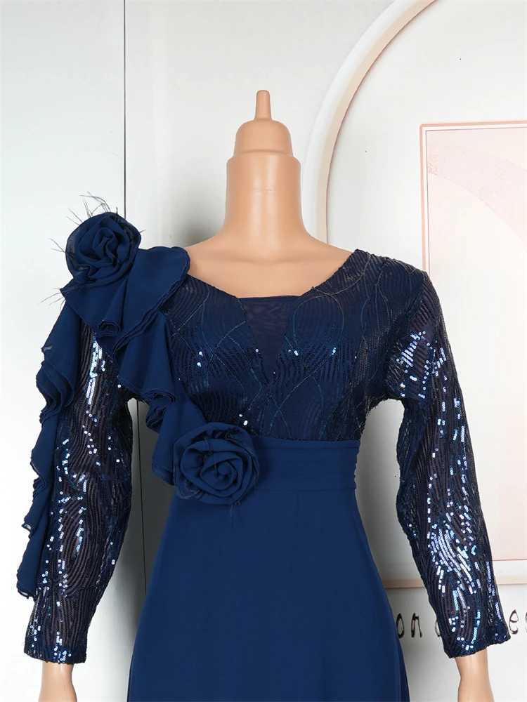 Long Sleeve Chiffon Dresses For Women African Dashiki Sequin Robe Dubai Abaya Wedding Party Birthday Gown 2025 Summer Clothing Z250728