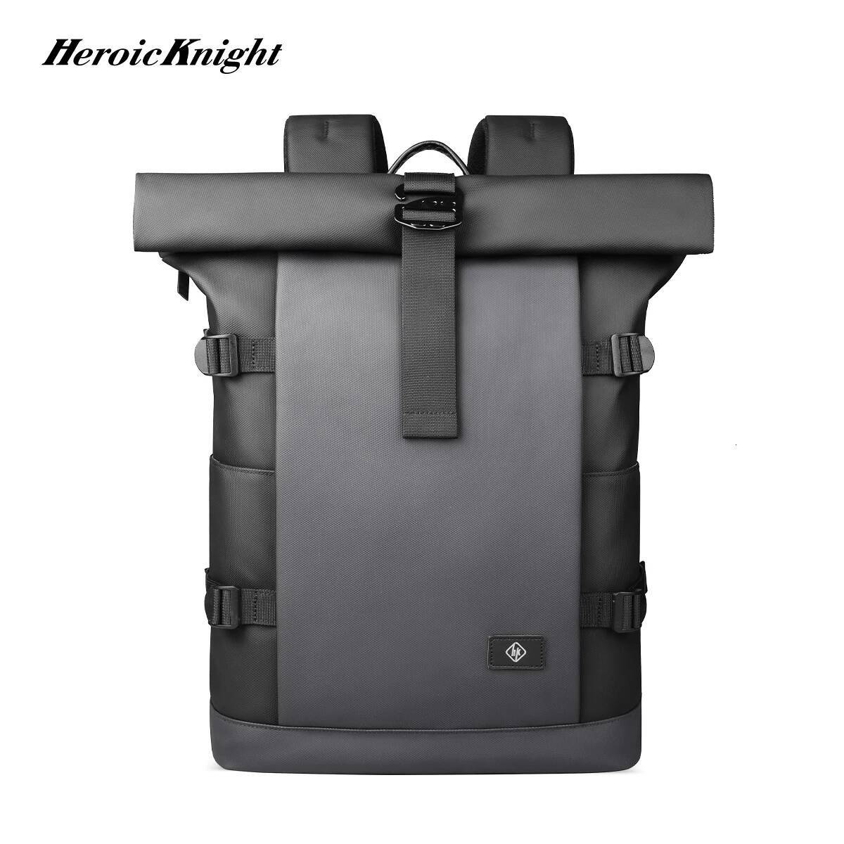 Heroic Knight Roll Top Waterproof Men Big Capacity Business Travel High Quality Oxford Laptop Backpack for 17" high-quality