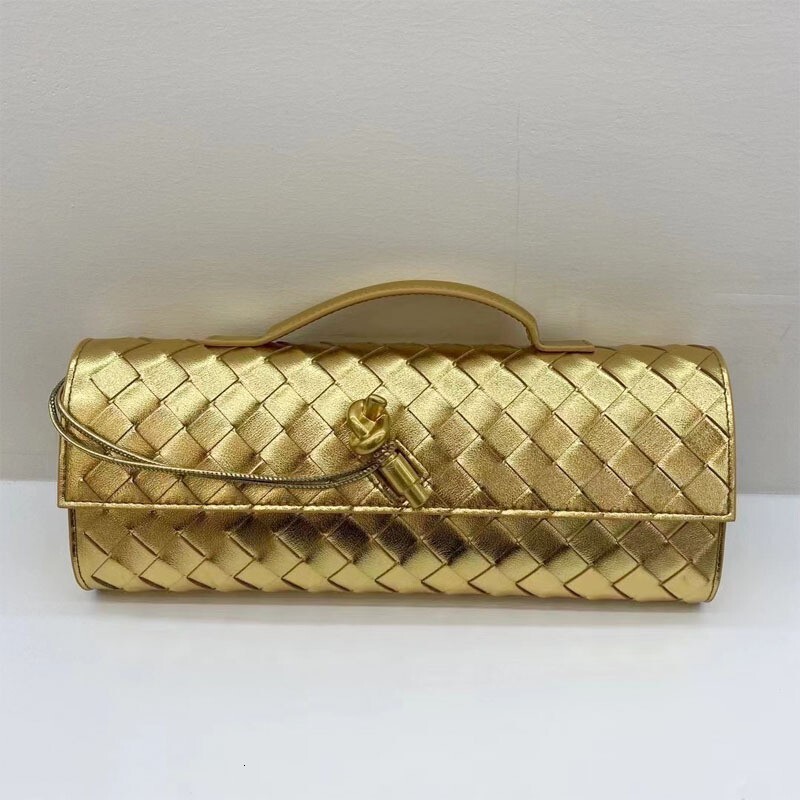 Designer bag 2025 Spring and Summer New Genuine Leather Evening Bag Niche Casual Versatile Bag Horizontal Handbag Handwoven Women Bag