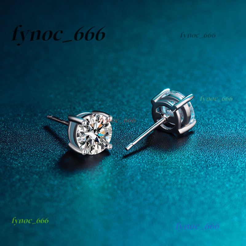 925 Sterling Silver Factory Wholesale FourClaw Moissanite Diamond Earrings