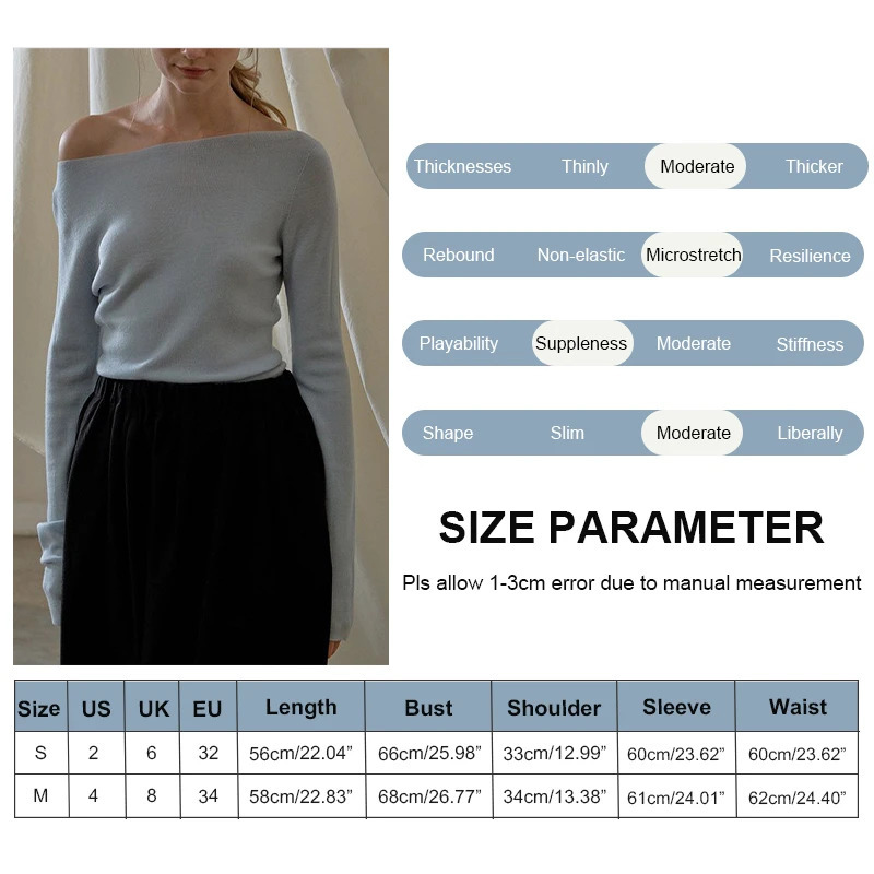 Autumn Winter Womens Tshirt Top Long Sleeve Solid Color Elegant Sexy Off Shoulder Slim Basic Style Versatile Interior Style 250728