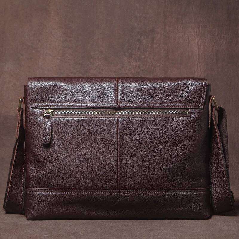 Design Genuine Leather Shoulder Men's Business Briefcase Natural Cowhide Retro Crossbody Daily Commuter Messenger Bag