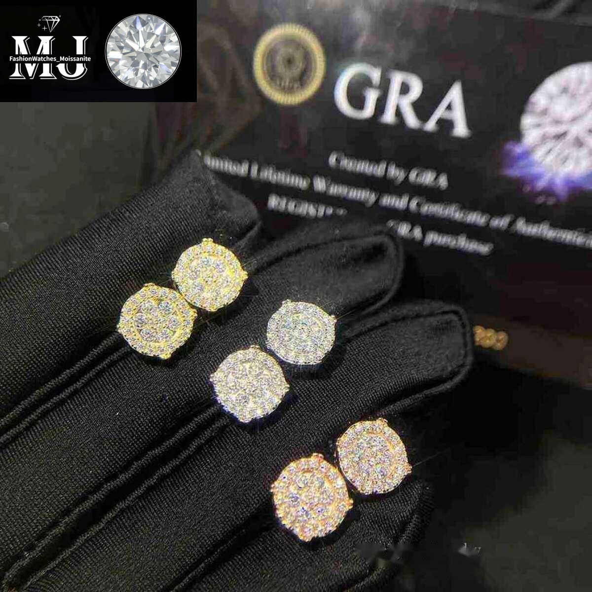 Designer Jewelry Wholesale Price Popular Hot Sale Iced Out Sterg High-end luxury earrings Sier Jewellery Moissanite Vvs Screw Back Stud Earrings Categ