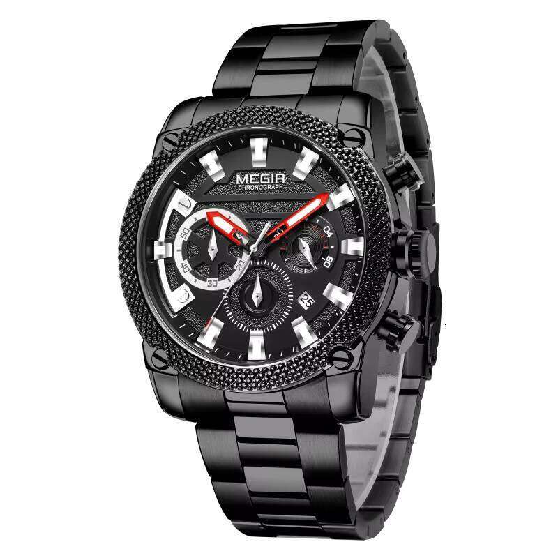 MEGIR Men's Business Chronograph Watch - 47mm Stainless Steel, Waterproof, Date - Professional Style Watch