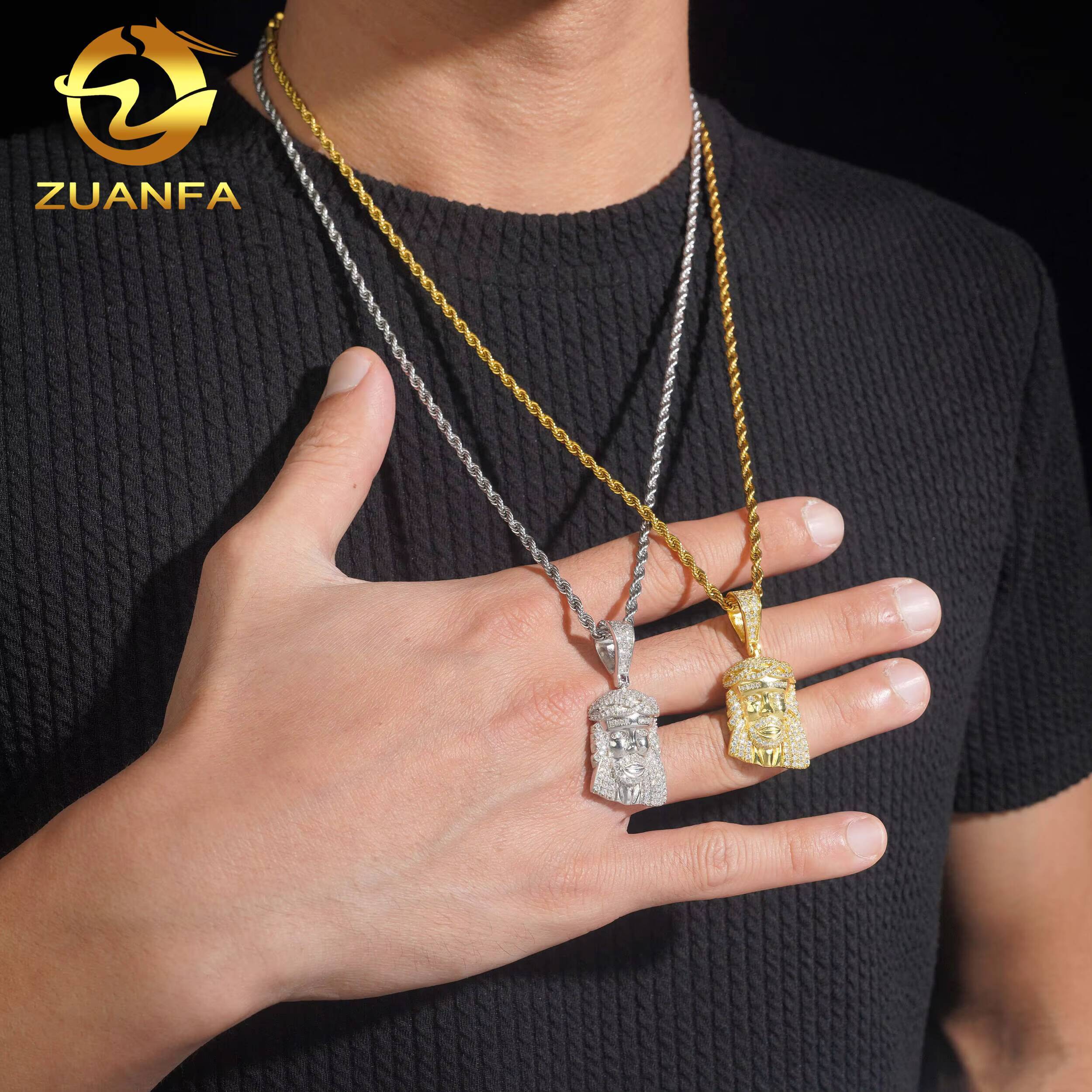 Hip Hop Jewelry GRA Certified Pass Diamond Tester Custom 18K Gold Plated 925 Silver Iced Out VVS Moissanite Jesus Pendant