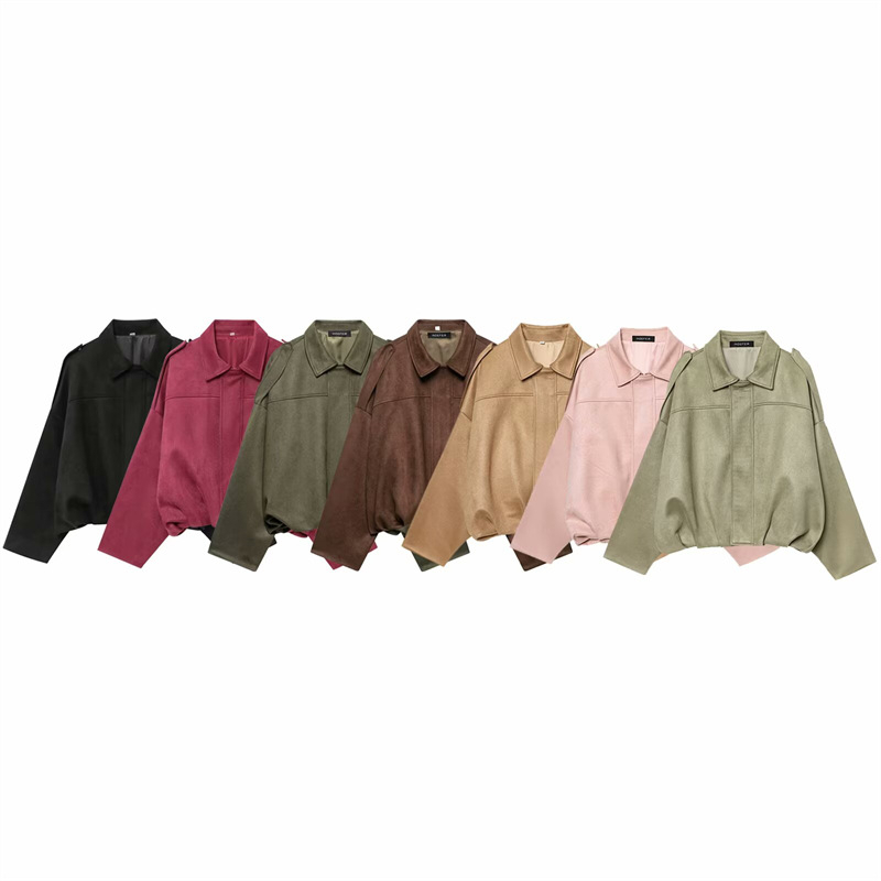 Free shipping designer spring new fashionable versatile jacket jacket for womens casual loose collared retro shirt