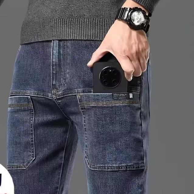 hot free shipping designer pants for man Multi pocket straight tube slim fit casual style