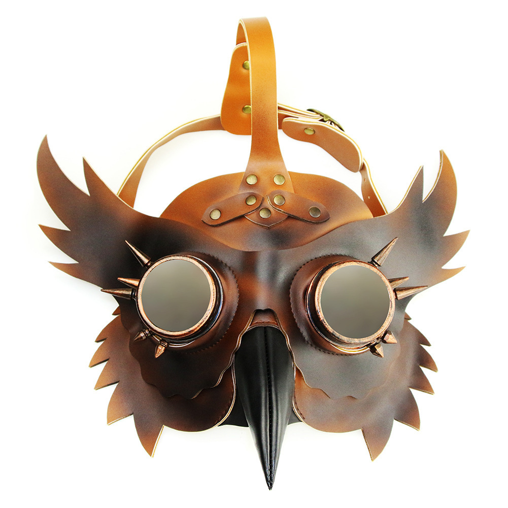 Steampunk Medieval Plague Bird Beak Halloween PU Animal Mask Bar Prop ddmymoon