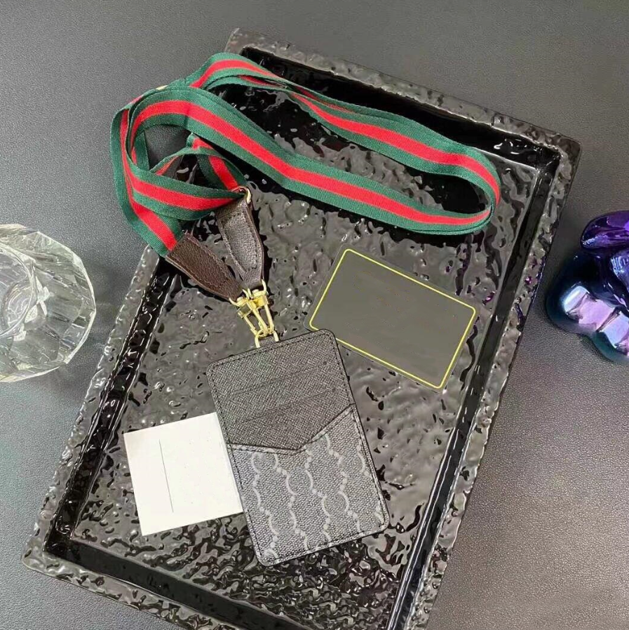 stampup ID Badge Holder Designer Key Chain Leather Bag Charm Luxury Lanyards for Name Tags Keyring For Women Keychains Classic Rope Pendant