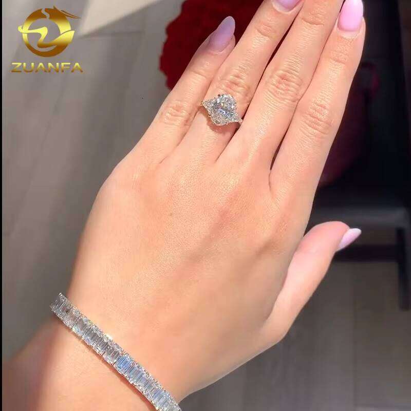 Hot Sale Jewelry Pass Dia Tester D Color Oval Cut Moissanite 10K 14K Solid Gold Engagement Rings Custom Piece