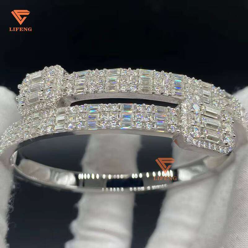 Lifeng Jewelry Bangle VVS Dia Sterling Sier Women Men Hiphop Moissanite Bracelet