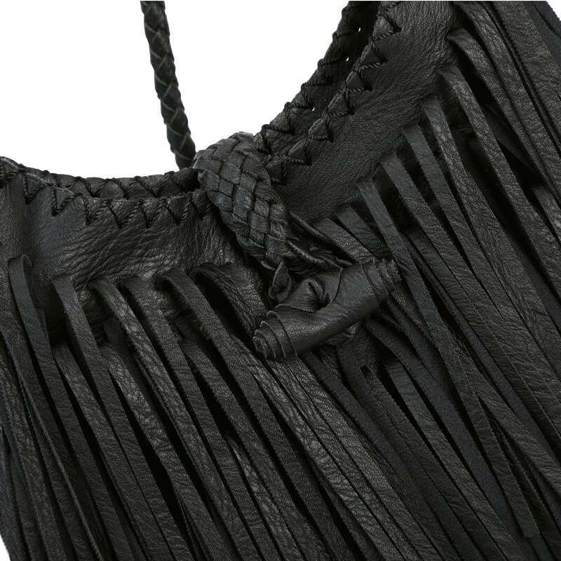 Designer Luxury Long Tassel Design Women Crossbody Bags Soft PU Leather Female Shoulder Weave Messenger Sling Bag Small Bolsa Feminina