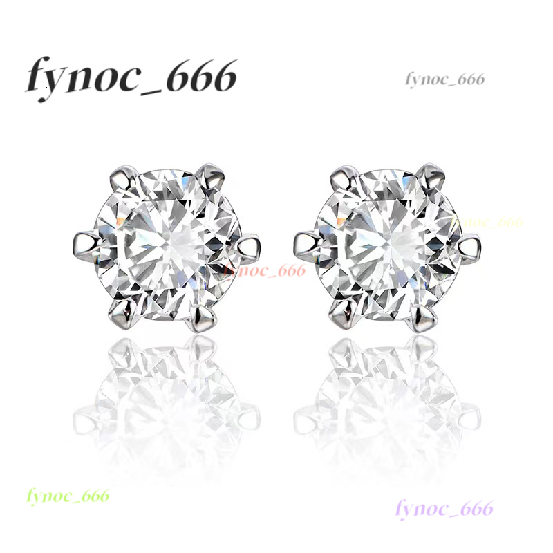 Hot Sale Classic Fast Shipping 925 Sterling Silver 6.5mm1ct Moissanite Six-claw Earrings High Quality Womens Jewelry