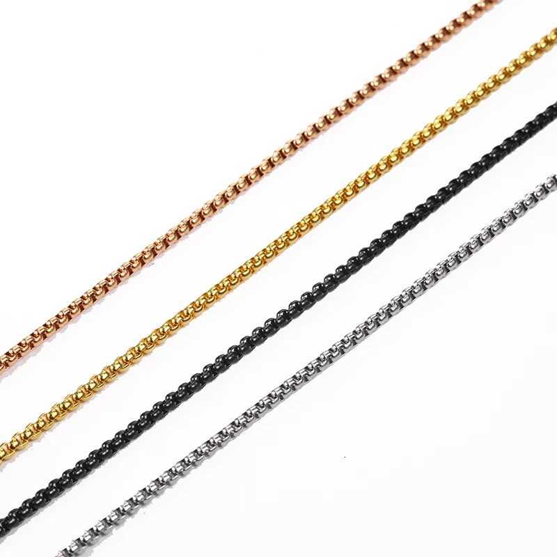 2MM 2.5MM 3MM Box Chains Stainless Steel Necklace DIY Long Necklaces Jewelry for Women Men Statement 45CM-75CM XJ250708