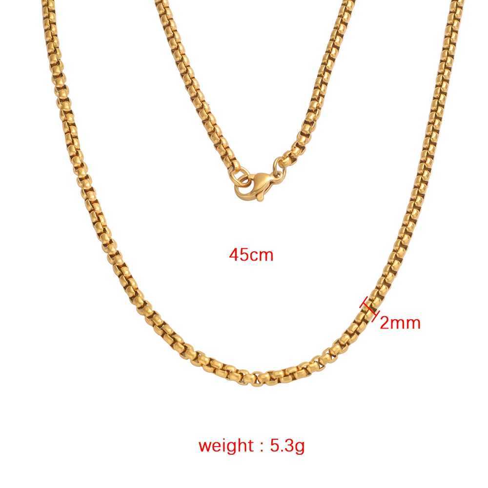 304 Stainless Steel Chain 45cm 50cm 60cm Length 2mm 2.5mm 3mm Square Chain Necklace XJ250708