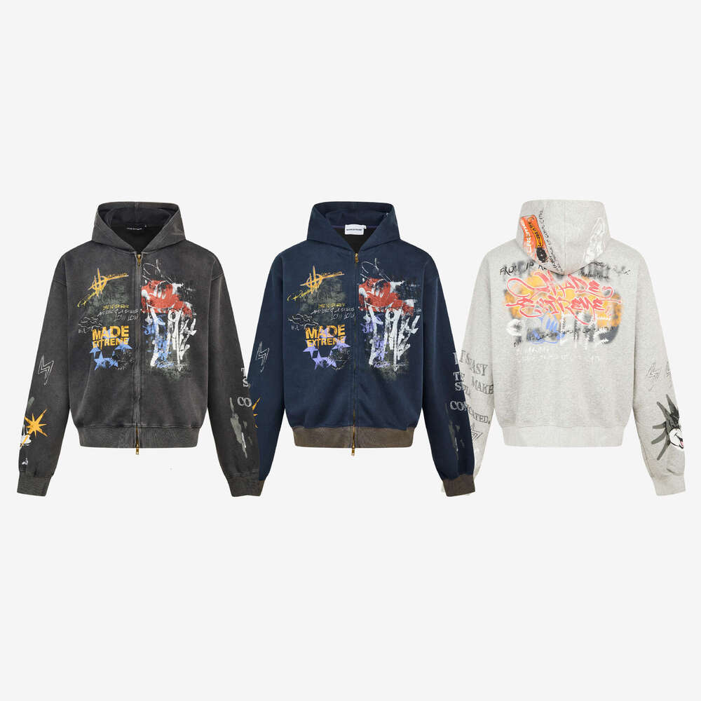 American High Street Hooded Sweatshirt for Men Women, Spring and Summer Hip-Hop Trendy Brand Couple Hoodie Jacket