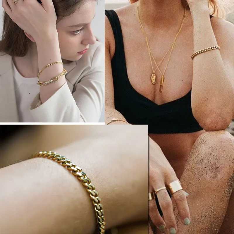 3-11mm Chunky Miami Curb Chain Bracelet for Men Stainless Steel Cuban Link Chain Wristband Classic Punk Heavy Mens Jewelry W250728