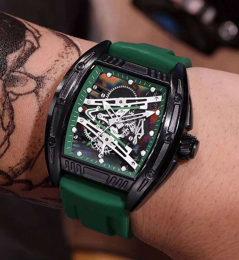 DHgargets MEGIR 338G Skeleton Watch - Fashion Unisex Casual Watch with Luminous Hands, 30M Waterproof, Silicone Strap, Quartz Movement
