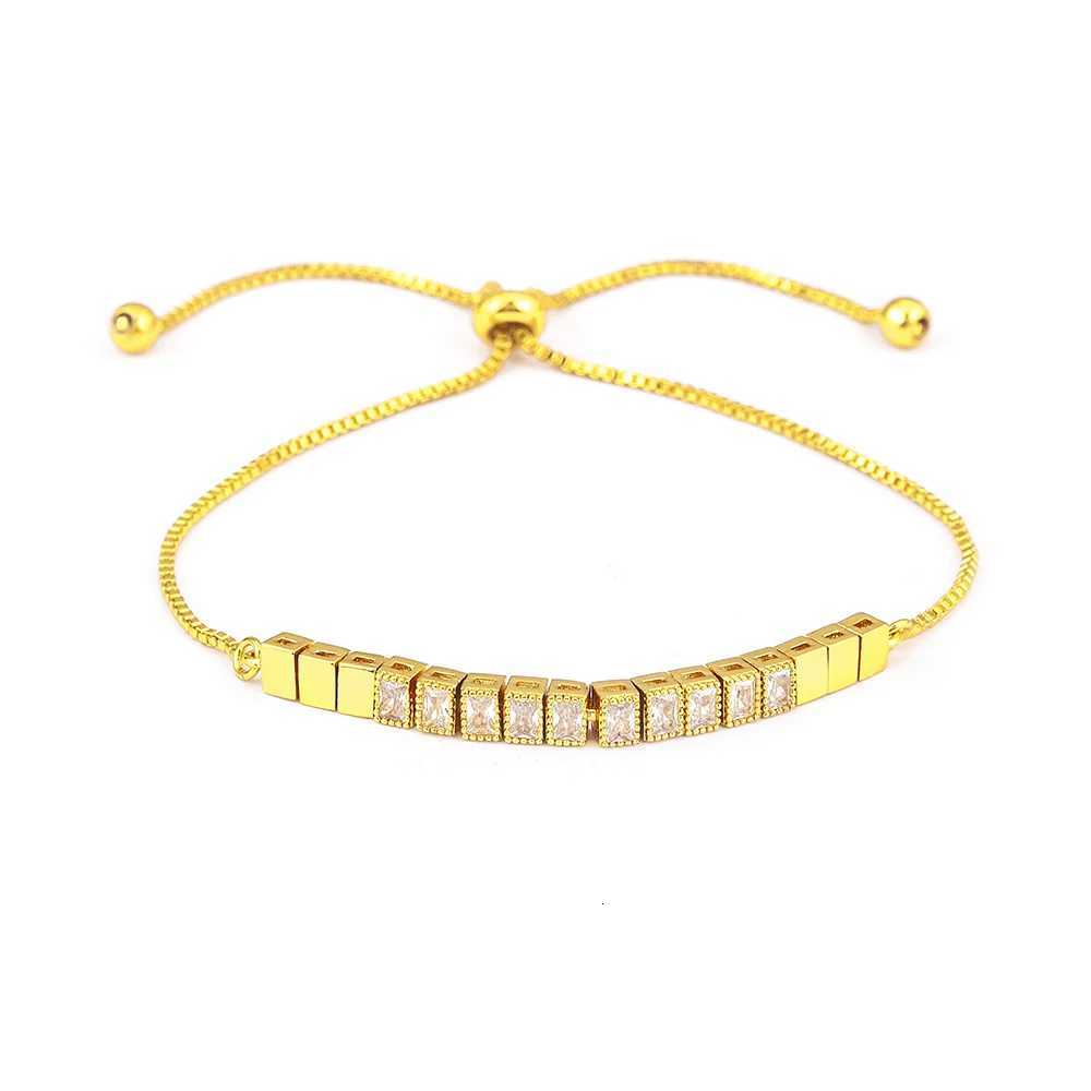 925 Sterling Silver Rhinestone Bracelet For Women New Design Shiny Luxury Rectangle Zircon Adjustable Chain Jewelry Birthday Gift W250728