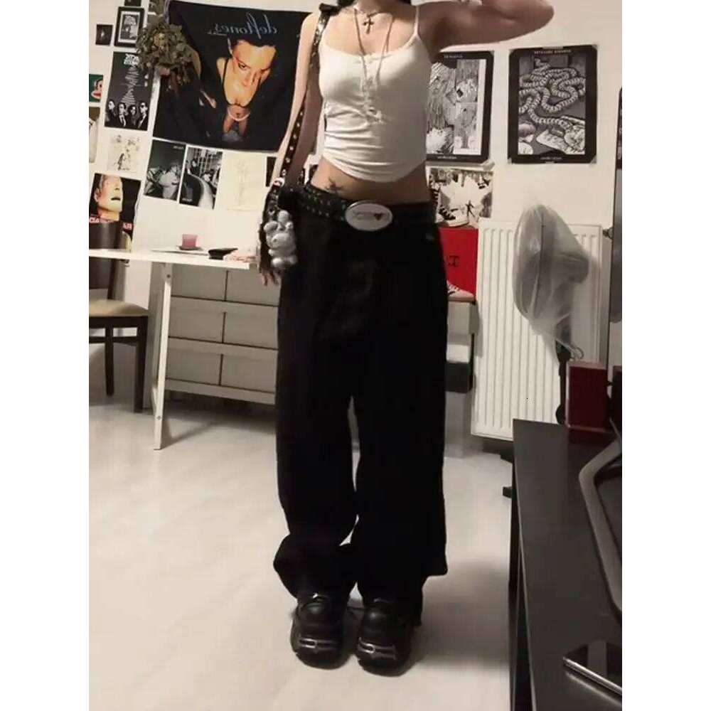 American Retro Dragon Print Straight Millennium Subculture Fashion Hot Girl Haruku Hip Hop Y2k Pants Baggy Jeans