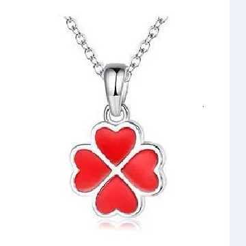 Pendant Necklace for Women Red Black Green Clavicle Chain 925 Silver Plated Cute Princess Style Z250910