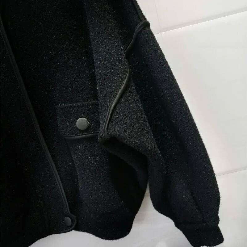 Korean Trendy Zipper Brown Jacket Men Women Thickened Loose Style 2023 Autumn Winter Casual Stand-up Collar Top Urban