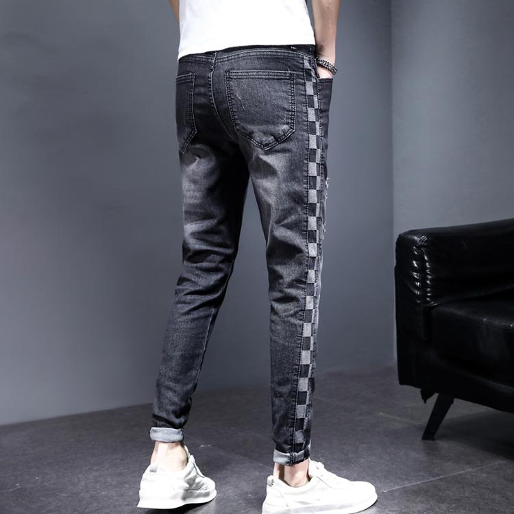 free shipping designer pants for man Slim fit ripped ankle pants