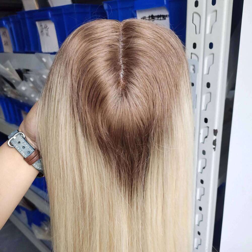 Moresoo 13*13CM Human for Women Clip in Mono and PU Top 150% Density Remy Bazilian Hair Piece Toppers Invisible