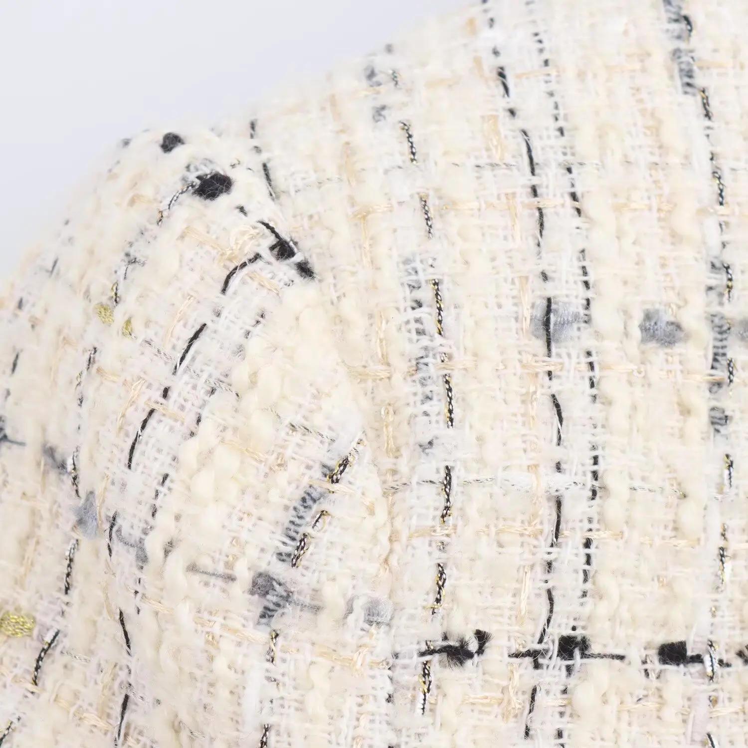 European and American Style Autumn Winter Womens Clothing Texture Plaid Long Sleeve Lapel Short Suit Jacket 250728