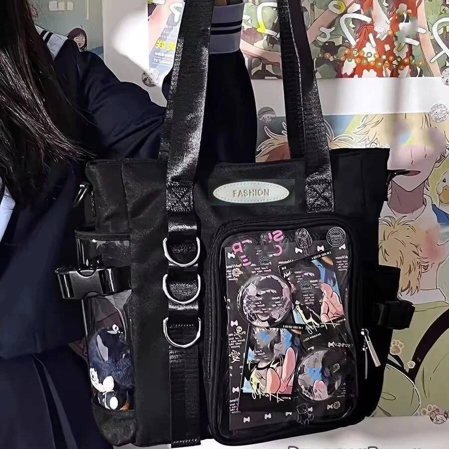 Niche Japanese Transparent Ita Casual Large Capacity Girl Shoulder Crossbody Fashionable Ulzzang Tote Bag ItaBag