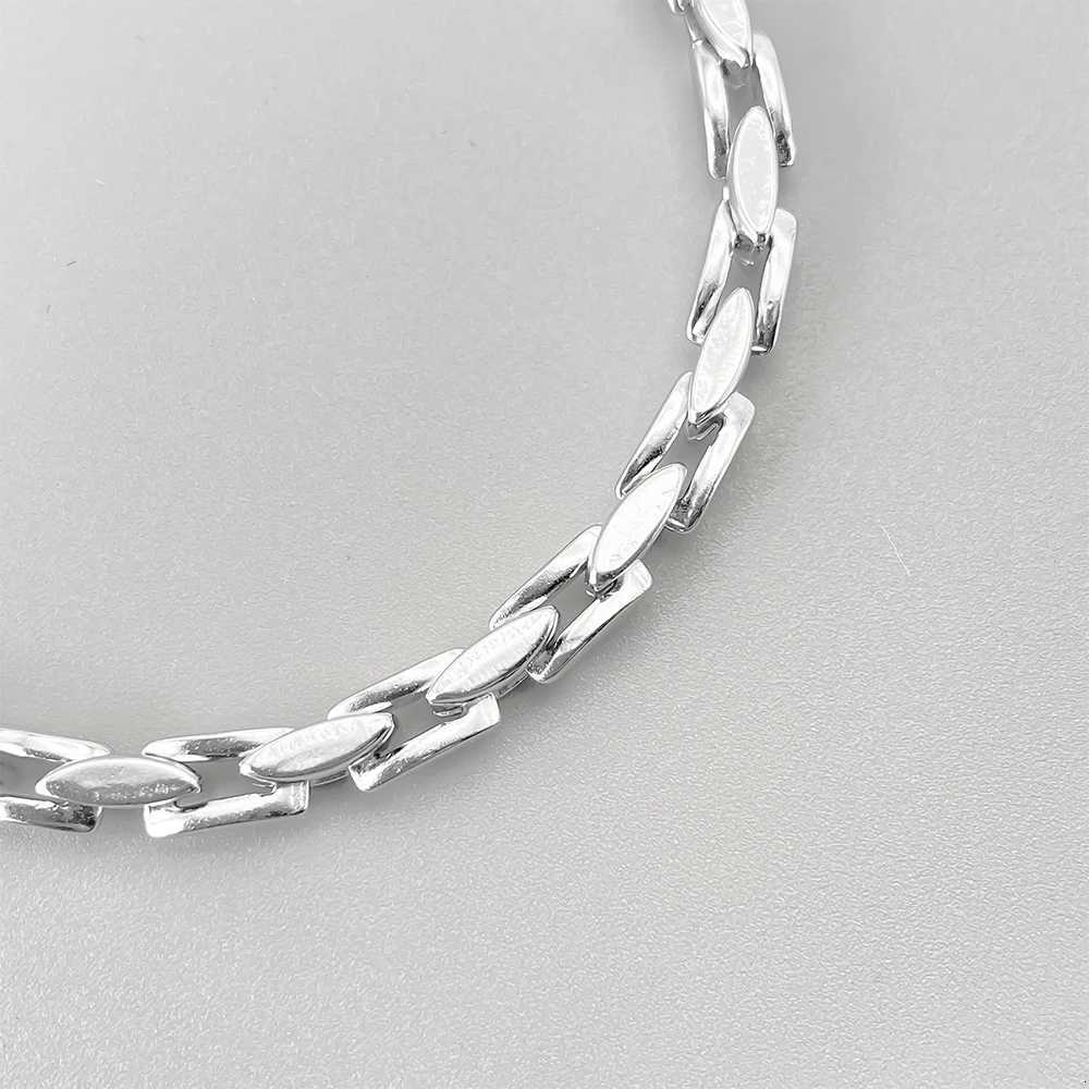 ELANDIS 5mm Stainless Steel Square Chain Bracelet Men Punk Rock Boy Chunky Metal Jewelry Wristband Hand Chain W250728