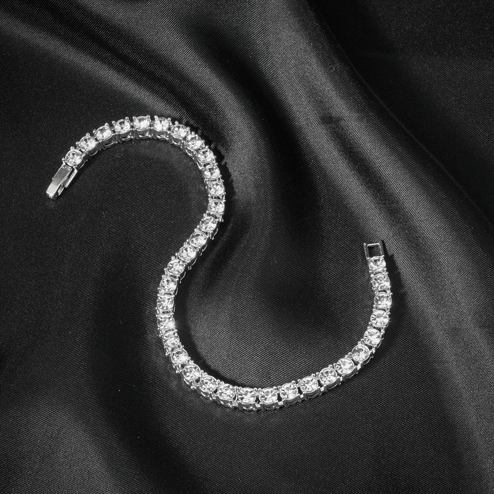 Classical 4MM Tennis Chain Iced Out Bracelet Necklace Men Fashion Hip Hop Jewelry Women 8/16/18/20/24inch Choker Punk Party Gift 250722