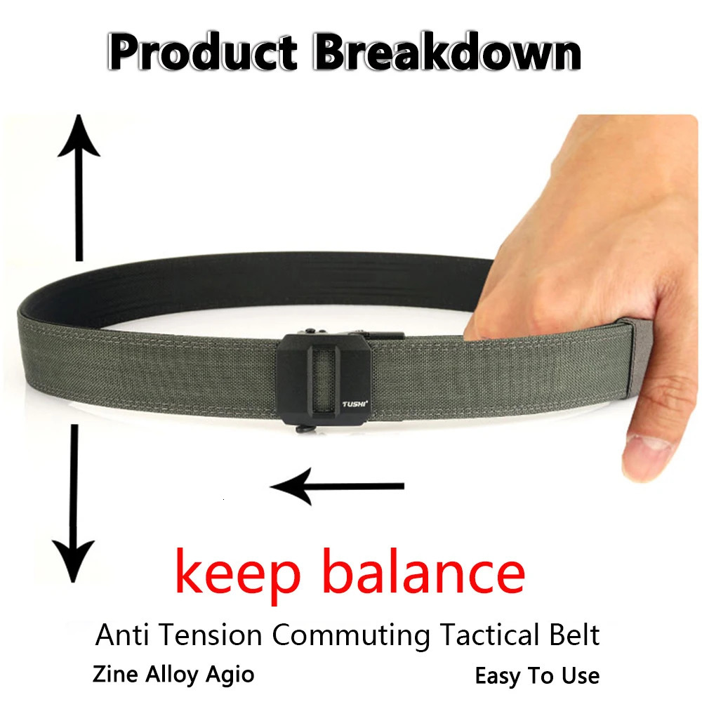 TUSHI Belt Hard Tactical for Men Metal Automatic Buckle IPSC Gun 1100D Nylon Military Outdoor Sports Girdle Male 250716