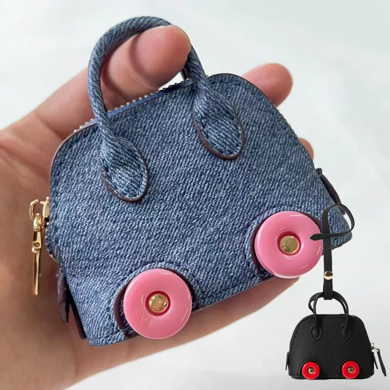 Mini Car Wheel Design Keychain Ornament - Cute Handbag Charm, Zipper Pull, Purse Accessory Z260130