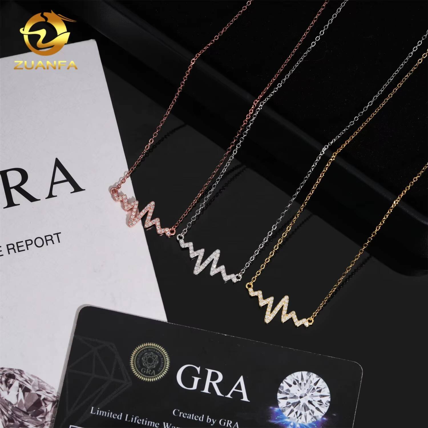 New Arrival Fashion S925 VVS Moissanite Silver Chain Initial Pendant Charm Necklace for Women