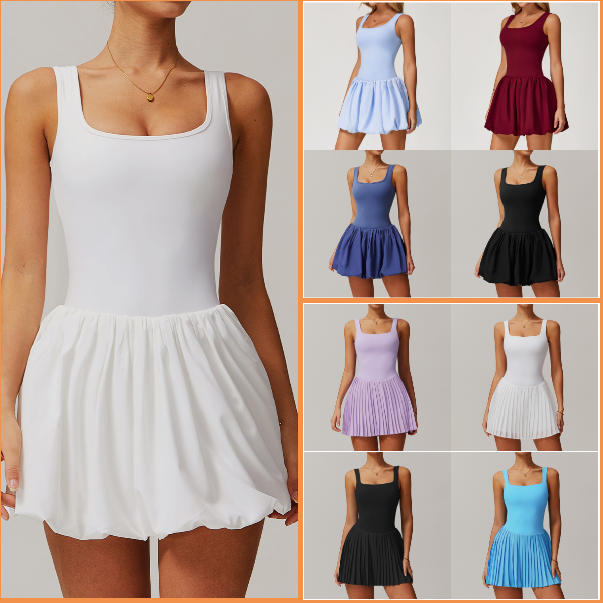 2 Piece Set Women Designer Fake Two Piece Eco Friendly Recycled Dress Mesh Breathable Quick Dry Sports Running Anti Exposure Tennis Skirt Tennis Outfit Tennis Dress