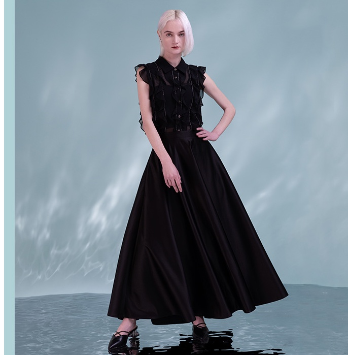 Women's Satin High Waisted Maxi Skirts A Line Long Flowy Ankle Length Skirts Cocktail Formal Night Out Wears 6111548