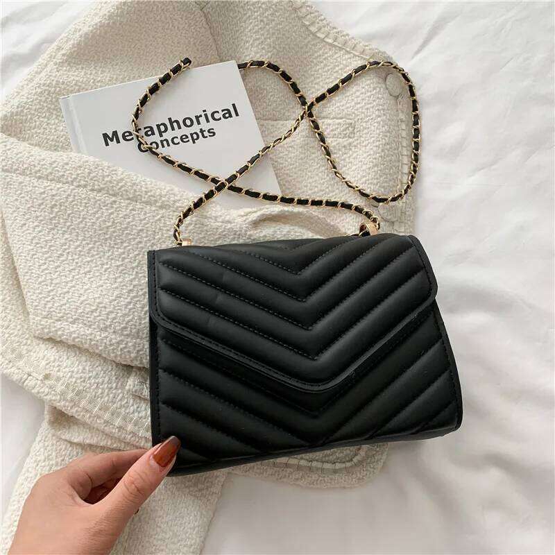 2025 new minimalist design trendy internet celebrity fashion chain single shoulder crossbody ins small square bag