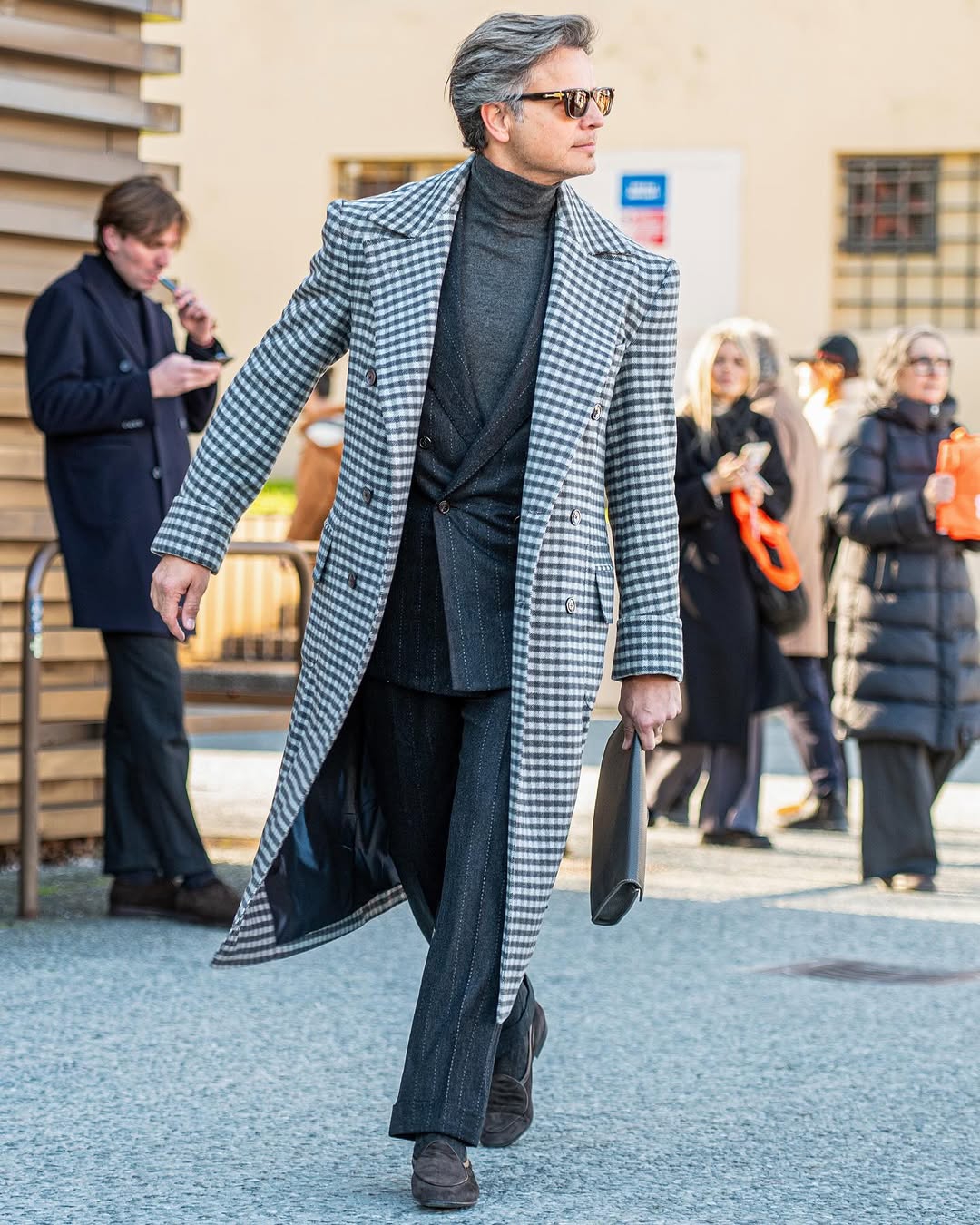 Fashion Wool Blend Coat Men Winter Over Jacket Double Breasted Business Long Overcoat Plus Size Warm Formal Business Customized