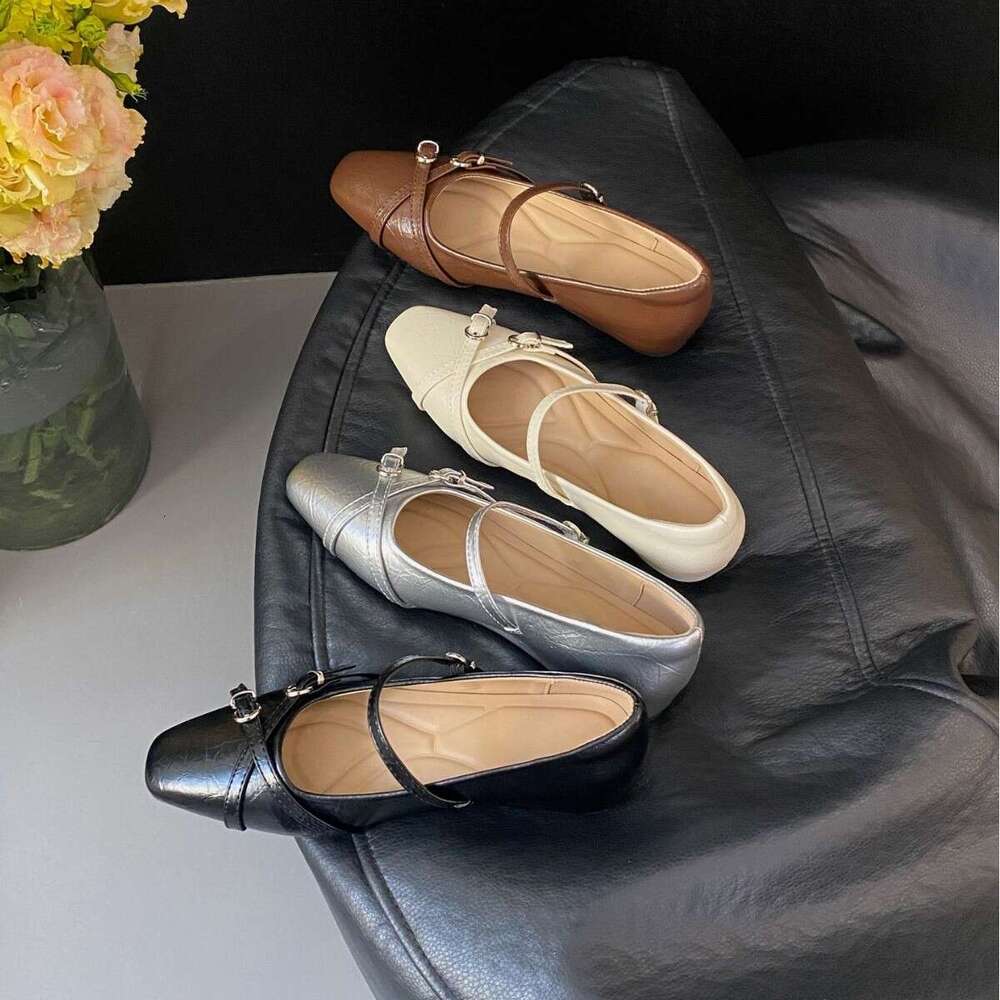 Cross Strap Single Women, French Fashion Women's Shoes, Soft Sole, Comfortable Outdoor Wear, High-End Mary Jane Shoes for Women