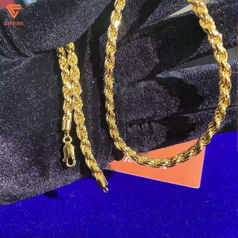 Custom Hip Hop Jewelry Rope Sterling Sier Cuban Link Chain Moissanite Dia Necklace Men Women