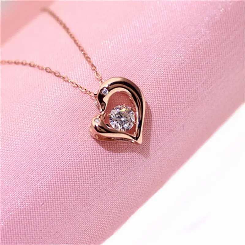 Dolphin Heart Pendant Necklace Rose Gold Plated Clavicle Chain Exquisite Jewelry for Banquets Z250910