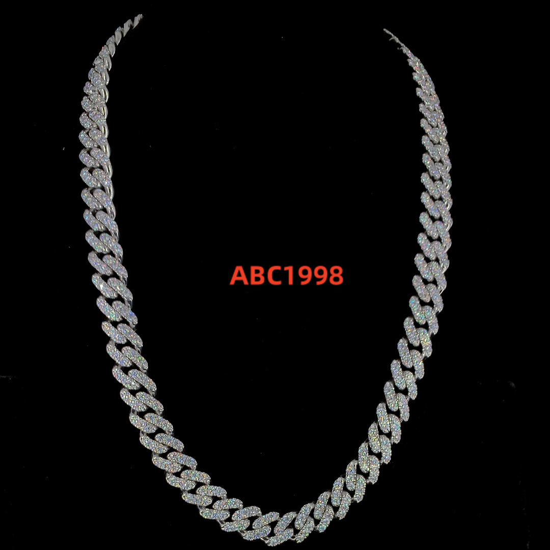 Heavy S925 Silver Cuban Link Chain 20mm-24mm Wide Big Size Moissanite Necklace for Men Mossanite Hip Hop Jewelry