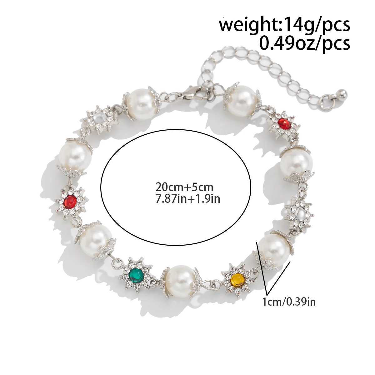 Lacteo Creative Shining Inlaid Rhinestones Imitation Pearl Bracelet for Men Fashion Statement Hand Bracelet Male Street Jewelry W250728